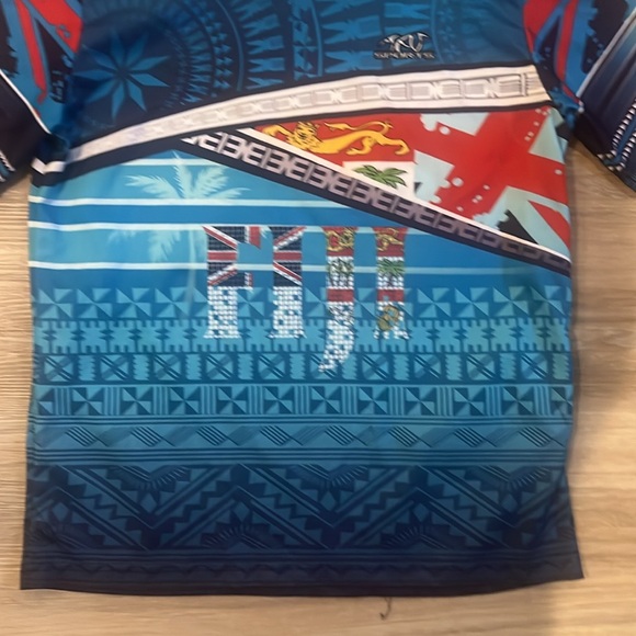 Mens Large Fiji Shirt  All Over Print Shirt Jersey By Tau Sports. - Picture 2 of 5